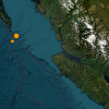 Earthquakes shake deep below BC coast