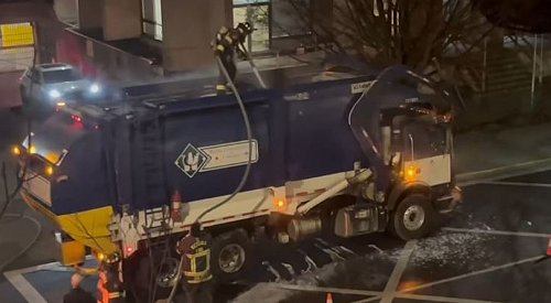 BC garbage truck driver delivers fire to fire station